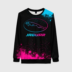 Свитшот женский Jaguar - neon gradient, цвет: 3D-черный