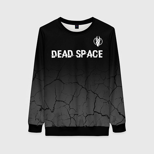 Женский свитшот Dead Space glitch на темном фоне: символ сверху / 3D-Черный – фото 1