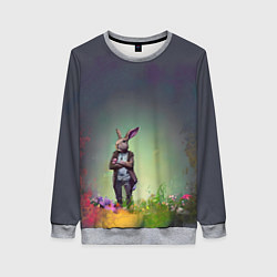 Свитшот женский Кролик на стиле, цвет: 3D-меланж