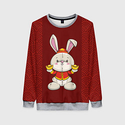 Свитшот женский Китайский кролик, цвет: 3D-меланж