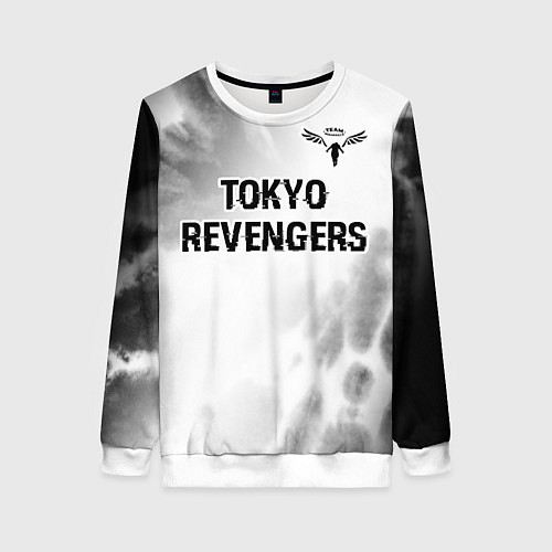 Женский свитшот Tokyo Revengers glitch на светлом фоне: символ све / 3D-Белый – фото 1