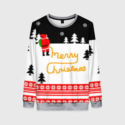 Женский свитшот Merry christmas - Санта Клаус