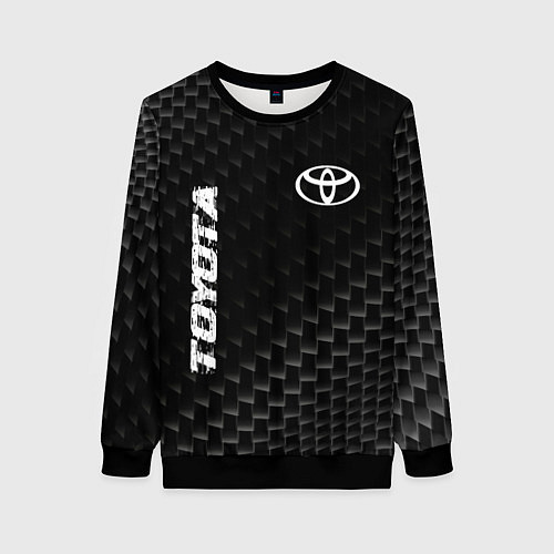 Женский свитшот Toyota карбоновый фон / 3D-Черный – фото 1
