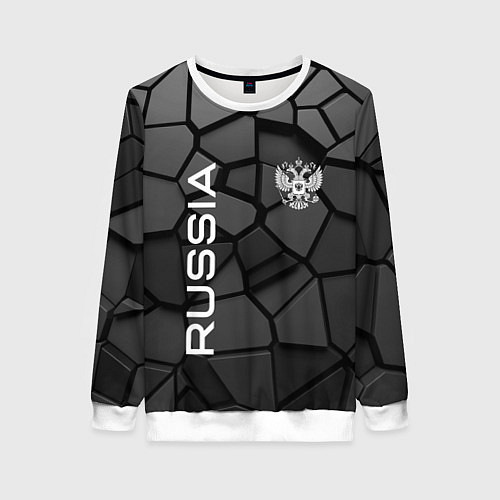 Женский свитшот Черная броня Россия / 3D-Белый – фото 1