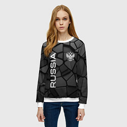 Свитшот женский Черная броня Россия, цвет: 3D-белый — фото 2
