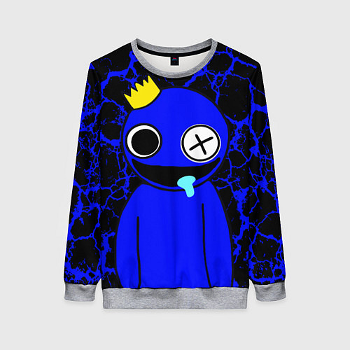 Женский свитшот Радужные друзья - персонаж Синий / 3D-Меланж – фото 1