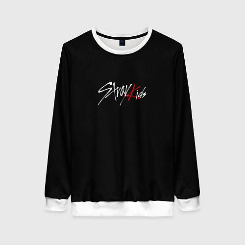 Женский свитшот Stray Kids white logo / 3D-Белый – фото 1