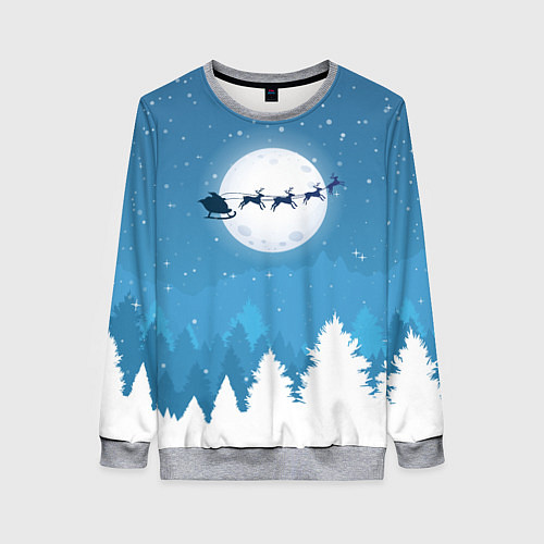 Женский свитшот Новогодняя сказка дед мороз / 3D-Меланж – фото 1