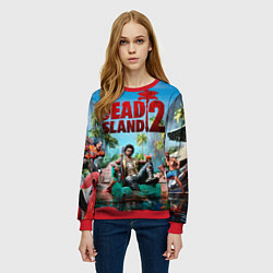 Свитшот женский Dead island two, цвет: 3D-красный — фото 2