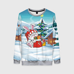 Женский свитшот Зайка - Новый год 2023