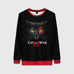 Свитшот женский Cat of war collab, цвет: 3D-красный