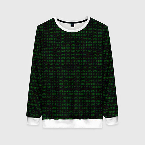 Женский свитшот Однотонный двоичный код / 3D-Белый – фото 1