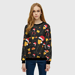 Свитшот женский Брызги шампанского, цвет: 3D-черный — фото 2