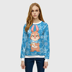 Свитшот женский Морковный кофе, цвет: 3D-белый — фото 2