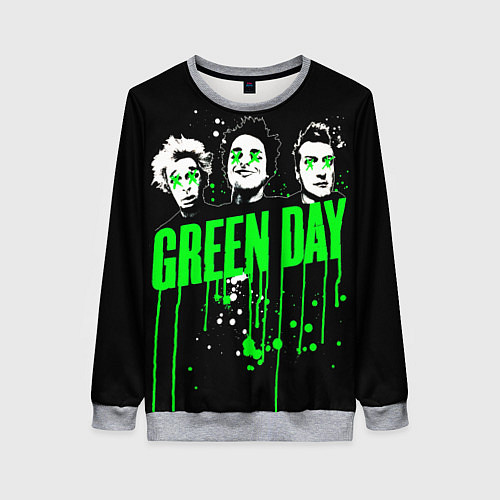 Женский свитшот Green day paint / 3D-Меланж – фото 1