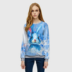 Свитшот женский Водяной заяц, цвет: 3D-меланж — фото 2