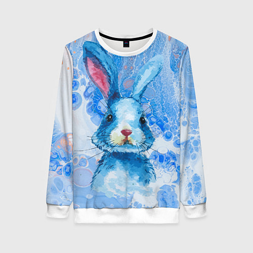 Женский свитшот Водяной заяц / 3D-Белый – фото 1