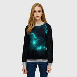 Свитшот женский Сияющая галактика, цвет: 3D-меланж — фото 2