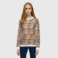 Свитшот женский Кот - Гипнокот, цвет: 3D-белый — фото 2