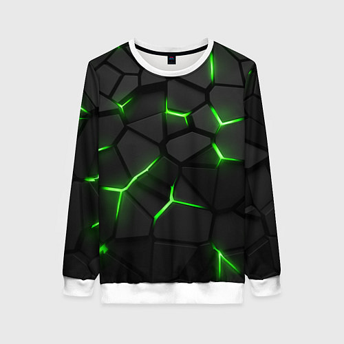 Женский свитшот Green neon steel / 3D-Белый – фото 1