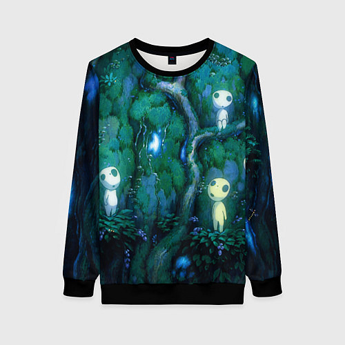 Женский свитшот Kodama tree / 3D-Черный – фото 1