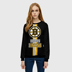 Свитшот женский Бостон Брюинз - НХЛ, цвет: 3D-черный — фото 2