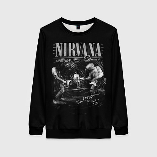 Женский свитшот Nirvana live / 3D-Черный – фото 1