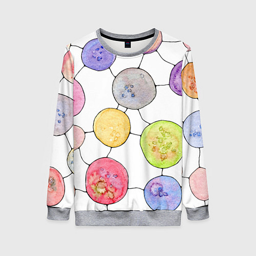 Женский свитшот Акварельные круги, узор / 3D-Меланж – фото 1