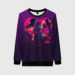 Свитшот женский Сердце в стиле Киберпанк, цвет: 3D-черный