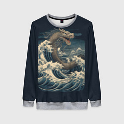Женский свитшот Морской дракон в японском стиле