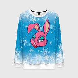 Свитшот женский Розовая зайка, цвет: 3D-белый