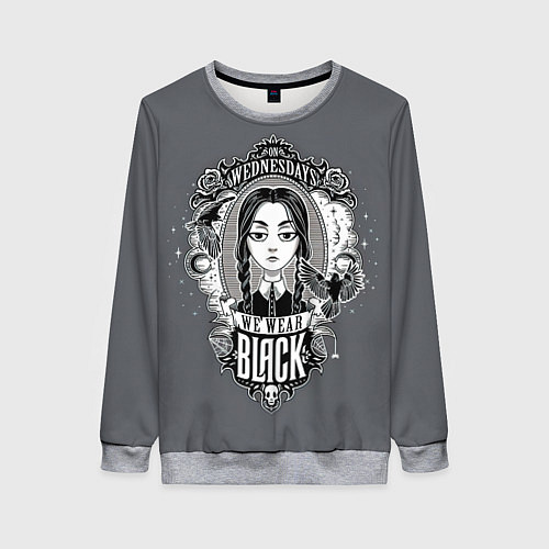 Женский свитшот Wednesday wear black / 3D-Меланж – фото 1