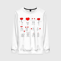 Свитшот женский Valentain Day, цвет: 3D-белый