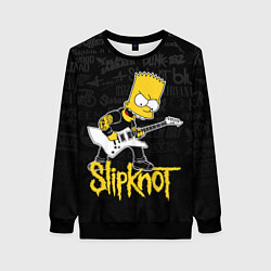 Женский свитшот Slipknot Барт Симпсон рокер логотипы