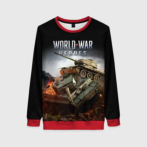 Женский свитшот World War Heroes логотип и танки / 3D-Красный – фото 1