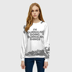 Свитшот женский Im doing journalist things: на светлом, цвет: 3D-белый — фото 2