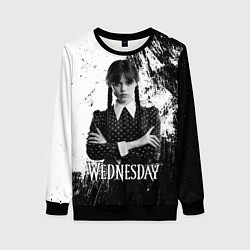 Женский свитшот Wednesday black and white