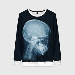 Свитшот женский Рентген головы, цвет: 3D-белый