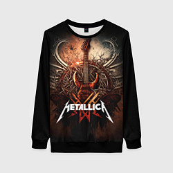 Свитшот женский Metallica гитара и логотип, цвет: 3D-черный
