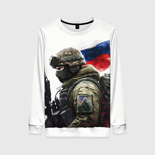 Женский свитшот Русский воин патриот / 3D-Белый – фото 1