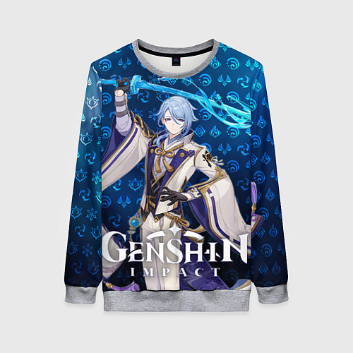 Женский свитшот Камисато Аято элементали / 3D-Меланж – фото 1