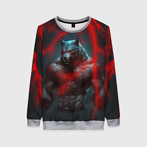 Женский свитшот Брутальный оборотень / 3D-Меланж – фото 1