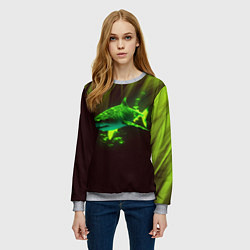 Свитшот женский Хищная акула, цвет: 3D-меланж — фото 2