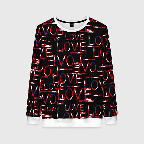 Женский свитшот Love паттерн / 3D-Белый – фото 1