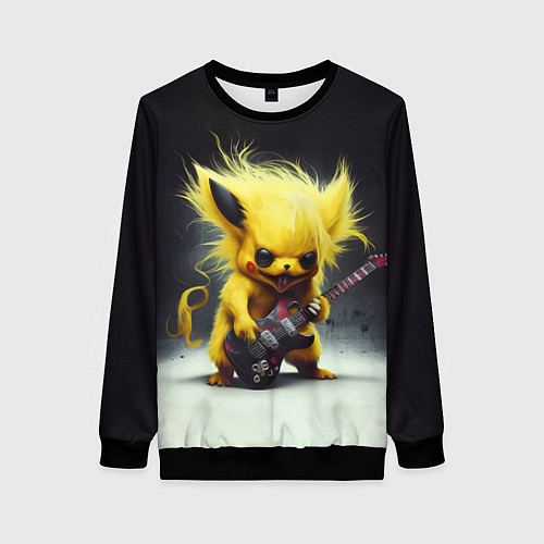 Женский свитшот Rocker Pikachu / 3D-Черный – фото 1