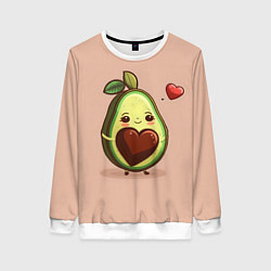 Свитшот женский Влюбленная авокадо - парные, цвет: 3D-белый