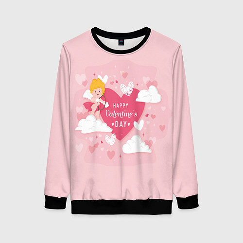 Женский свитшот День святого валентина фон / 3D-Черный – фото 1