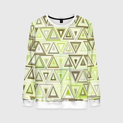 Женский свитшот Геометрический светло-зелёный паттерн из треугольн