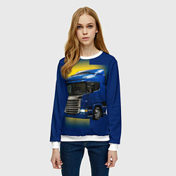 Свитшот женский Scania truck, цвет: 3D-белый — фото 2