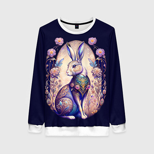 Женский свитшот Мистический заяц / 3D-Белый – фото 1